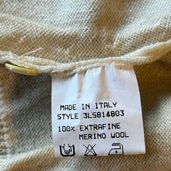 J. Lindeburg Italian Merino Wool V Neck Cardigan Sweater - Picture 5 of 9